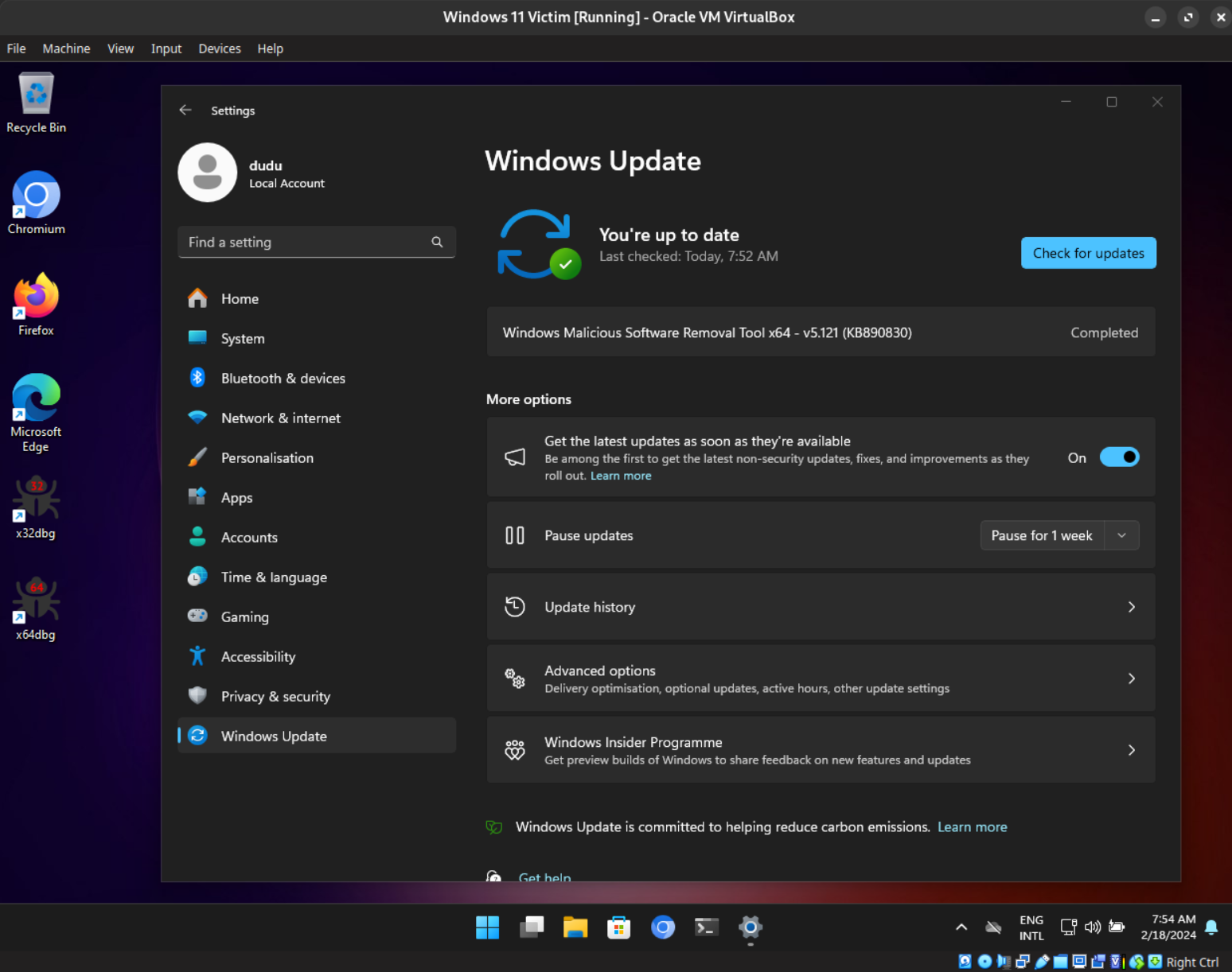figure 2: Updated Windows 11