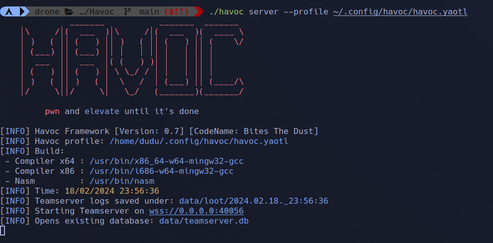 figure 4: Havoc Teamserver