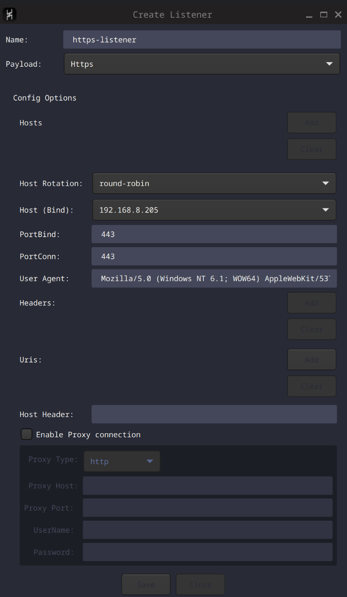 figure 6: Setup the listener