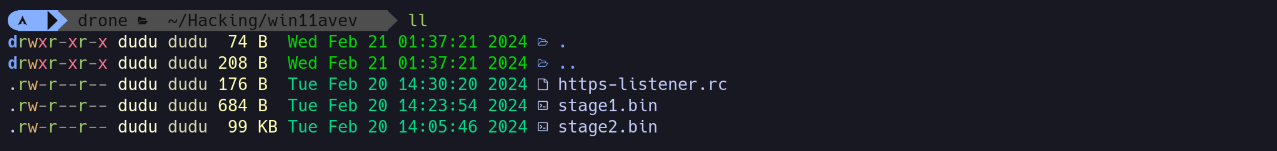 figure 9: Files in the folder for serving the payloads